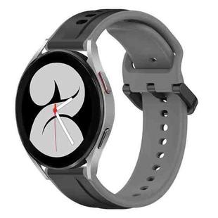 For Samsung Galaxy Watch 4 40mm 20mm Convex Loop Two-Color Silicone Watch Band(Black+Grey)