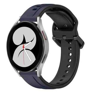 For Samsung Galaxy Watch 4 40mm 20mm Convex Loop Two-Color Silicone Watch Band(Midnight Blue + Black)