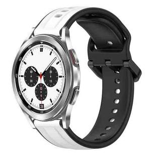 For Samsung  Galaxy Watch 4 Classic 42mm 20mm Convex Loop Two-Color Silicone Watch Band(White+Black)