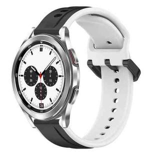 For Samsung  Galaxy Watch 4 Classic 42mm 20mm Convex Loop Two-Color Silicone Watch Band(Black+White)