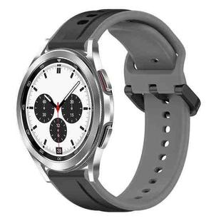 For Samsung  Galaxy Watch 4 Classic 42mm 20mm Convex Loop Two-Color Silicone Watch Band(Black+Grey)