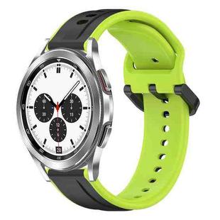 For Samsung  Galaxy Watch 4 Classic 42mm 20mm Convex Loop Two-Color Silicone Watch Band(Black+Lime)