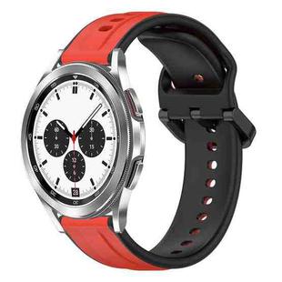 For Samsung  Galaxy Watch 4 Classic 42mm 20mm Convex Loop Two-Color Silicone Watch Band(Red+Black)