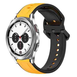 For Samsung  Galaxy Watch 4 Classic 42mm 20mm Convex Loop Two-Color Silicone Watch Band(Yellow+Black)