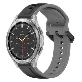 For Samsung  Galaxy Watch 4 Classic 46mm 20mm Convex Loop Two-Color Silicone Watch Band(Black+Grey)