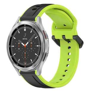 For Samsung  Galaxy Watch 4 Classic 46mm 20mm Convex Loop Two-Color Silicone Watch Band(Black+Lime)