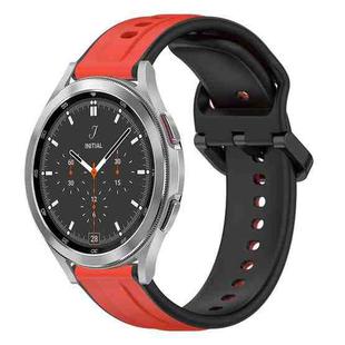For Samsung  Galaxy Watch 4 Classic 46mm 20mm Convex Loop Two-Color Silicone Watch Band(Red+Black)