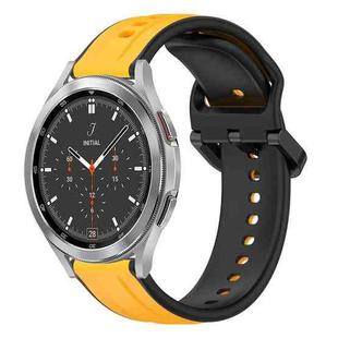 For Samsung  Galaxy Watch 4 Classic 46mm 20mm Convex Loop Two-Color Silicone Watch Band(Yellow+Black)
