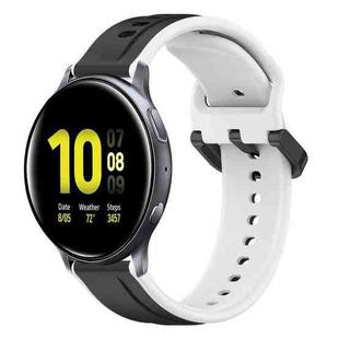 For Samsung Galaxy Watch Active 2 40mm 20mm Convex Loop Two-Color Silicone Watch Band(Black+White)