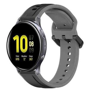 For Samsung Galaxy Watch Active 2 40mm 20mm Convex Loop Two-Color Silicone Watch Band(Black+Grey)