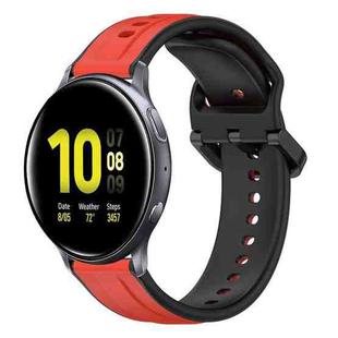 For Samsung Galaxy Watch Active 2 40mm 20mm Convex Loop Two-Color Silicone Watch Band(Red+Black)
