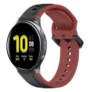 For Samsung Galaxy Watch Active 2 44mm 20mm Convex Loop Two-Color Silicone Watch Band(Black+Red)