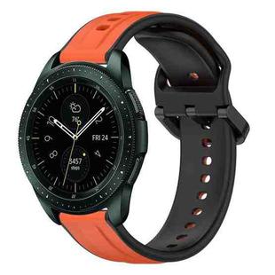 For Samsung Galaxy Watch 42mm 20mm Convex Loop Two-Color Silicone Watch Band(Orange+Black)