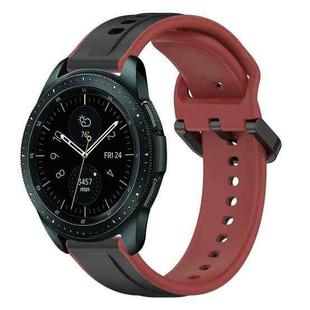 For Samsung Galaxy Watch 42mm 20mm Convex Loop Two-Color Silicone Watch Band(Black+Red)