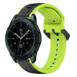 For Samsung Galaxy Watch 42mm 20mm Convex Loop Two-Color Silicone Watch Band(Black+Lime)