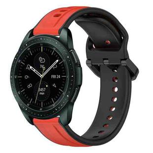 For Samsung Galaxy Watch 42mm 20mm Convex Loop Two-Color Silicone Watch Band(Red+Black)