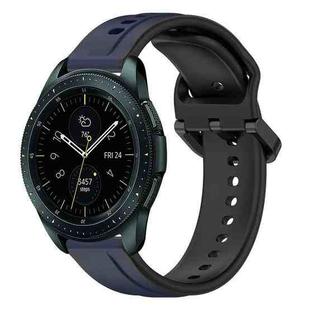 For Samsung Galaxy Watch 42mm 20mm Convex Loop Two-Color Silicone Watch Band(Midnight Blue + Black)