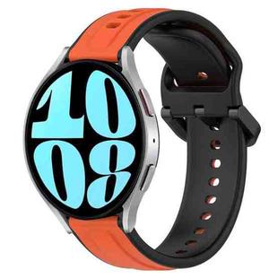 For Samsung Galaxy Watch 6 44mm 20mm Convex Loop Two-Color Silicone Watch Band(Orange+Black)