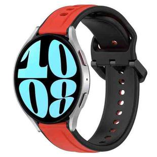 For Samsung Galaxy Watch 6 44mm 20mm Convex Loop Two-Color Silicone Watch Band(Red+Black)