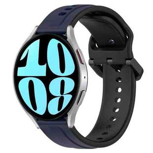 For Samsung Galaxy Watch 6 40mm 20mm Convex Loop Two-Color Silicone Watch Band(Midnight Blue + Black)
