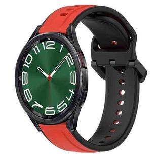 For Samsung Galaxy Watch 6 Classic 47mm 20mm Convex Loop Two-Color Silicone Watch Band(Red+Black)