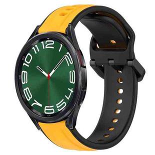 For Samsung Galaxy Watch 6 Classic 47mm 20mm Convex Loop Two-Color Silicone Watch Band(Yellow+Black)