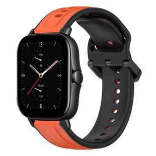 For Amazfit GTS 2E 20mm Convex Loop Two-Color Silicone Watch Band(Orange+Black)