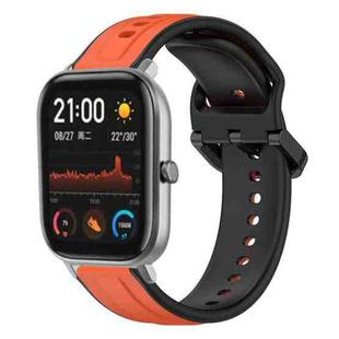 For Amazfit GTS 20mm Convex Loop Two-Color Silicone Watch Band(Orange+Black)