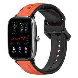 For Amazfit GTS 4 Mini 20mm Convex Loop Two-Color Silicone Watch Band(Orange+Black)