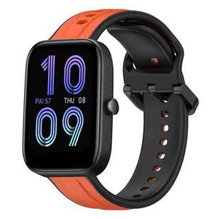 For Amazfit Bip 3 20mm Convex Loop Two-Color Silicone Watch Band(Orange+Black)