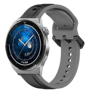 For Huawei Watch GT3 Pro 43mm 20mm Convex Loop Two-Color Silicone Watch Band(Black+Grey)