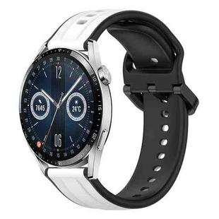 For Huawei Watch GT3 42mm 20mm Convex Loop Two-Color Silicone Watch Band(White+Black)