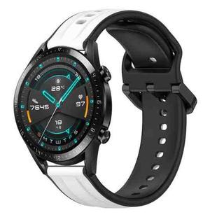 For Huawei Watch GT2 42mm 20mm Convex Loop Two-Color Silicone Watch Band(White+Black)