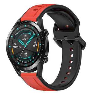 For Huawei Watch GT2 42mm 20mm Convex Loop Two-Color Silicone Watch Band(Red+Black)