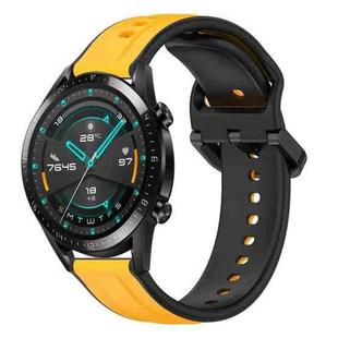 For Huawei Watch GT2 42mm 20mm Convex Loop Two-Color Silicone Watch Band(Yellow+Black)