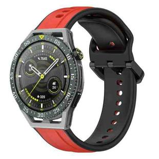 For Huawei Watch GT3 SE 22mm Convex Loop Two-Color Silicone Watch Band(Red+Black)