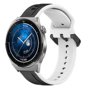 For Huawei Watch GT3 Pro 46mm 22mm Convex Loop Two-Color Silicone Watch Band(Black+White)