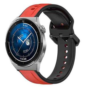For Huawei Watch GT3 Pro 46mm 22mm Convex Loop Two-Color Silicone Watch Band(Red+Black)