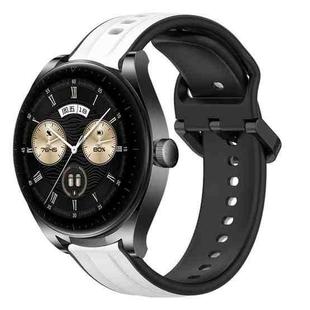 For Huawei Watch Buds 22mm Convex Loop Two-Color Silicone Watch Band(White+Black)