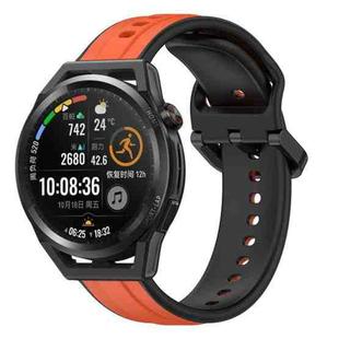 For Huawei Watch GT Runner 22mm Convex Loop Two-Color Silicone Watch Band(Orange+Black)