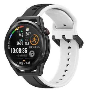 For Huawei Watch GT Runner 22mm Convex Loop Two-Color Silicone Watch Band(Black+White)