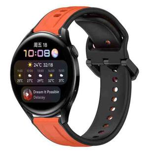 For Huawei Watch 3 22mm Convex Loop Two-Color Silicone Watch Band(Orange+Black)