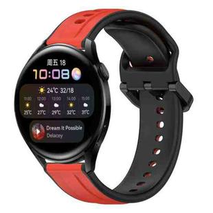 For Huawei Watch 3 22mm Convex Loop Two-Color Silicone Watch Band(Red+Black)