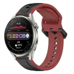 For Huawei Watch 3 Pro 22mm Convex Loop Two-Color Silicone Watch Band(Black+Red)