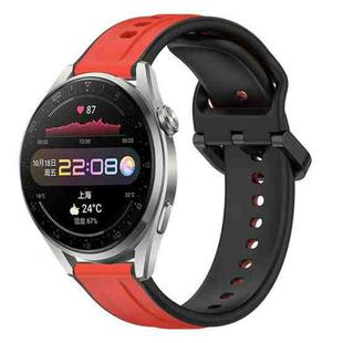 For Huawei Watch 3 Pro 22mm Convex Loop Two-Color Silicone Watch Band(Red+Black)