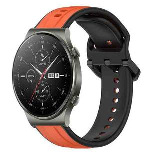 For Huawei GT2 Pro 22mm Convex Loop Two-Color Silicone Watch Band(Orange+Black)