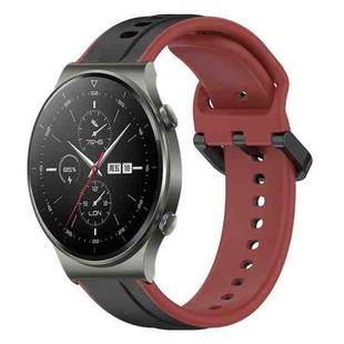 For Huawei GT2 Pro 22mm Convex Loop Two-Color Silicone Watch Band(Black+Red)