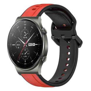 For Huawei GT2 Pro 22mm Convex Loop Two-Color Silicone Watch Band(Red+Black)