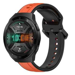 For Huawei Watch GT 2E 22mm Convex Loop Two-Color Silicone Watch Band(Orange+Black)