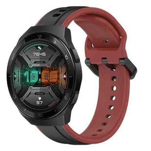 For Huawei Watch GT 2E 22mm Convex Loop Two-Color Silicone Watch Band(Black+Red)
